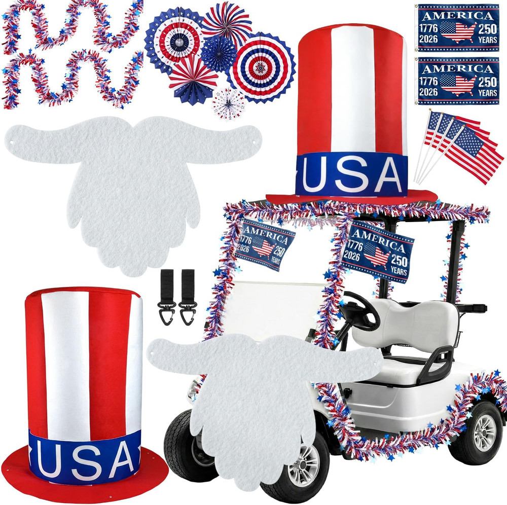 4Th of July Golf Cart Decoration Kit for Parade – Patriotic Car Decorations with