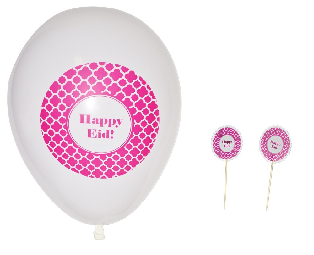 Eid Party Packs (Pink Tile Party Pack) Islamic Muslim Holiday Decoration