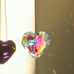 12Pcs 45MM Crystal Heart Suncatcher Rainbow Maker Wedding Party Decr, mix color