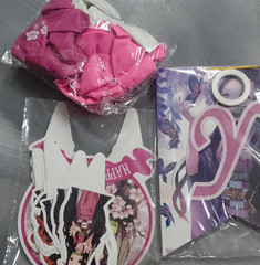 Floral Party Decoration Set Pink Purple White Paper & Plastic Hanging Decor