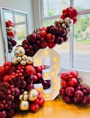128-Pcs Burgundy and Gold Balloon Garland Arch Kit, Maroon White Wedding