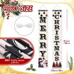 Christmas Decorations Merry Christmas Banner Xmas Porch Door Sign 75″ x 12″ R…