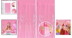 High-Quality Foil Fringe Pink Tinsel Curtains – 2 Pack for Versatile Events