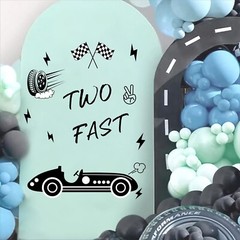 Two Fast Birthday Party Stickers for Backdrop Decal Balloon Arch Decor 2nd Bi…