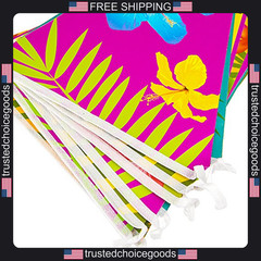 2 Pack Hawaiian Bunting Flags for Tropical Party Decorations