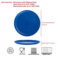 ZAINCA 10.5 inch Wheat Straw Dinner Plates Plastic inch, Multicolor