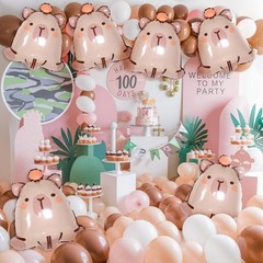 6 Pcs Capybara Balloons,24Inch Capybara Aluminum Foil Balloons for Baby Showe…