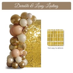 12 Pcs Gold Shimmer Wall Backdrop Panels Square Sequin Party Decoration 3×4 Ft