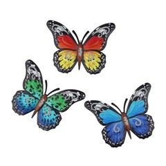 Intricate Iron Butterfly Wall Art Pieces Decorations for Home or Garden Areas