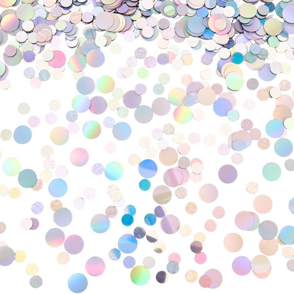 1 Box 60g Holographic Circle Confetti Iridescent Round Table Scatter 6mm 10mm