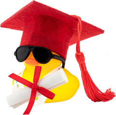 Rubber Duck Car Decoration Color Graduation Gift, Graduation Sash Certificate fo