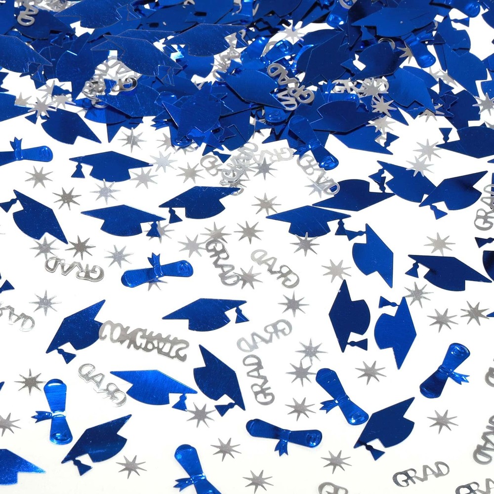 1000 PCS Silver and Blue 2025 Graduation Table Confetti for Party Decor