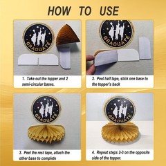 2026 Graduation Decorations Black Gold Banner Backdrop Balloons Party Set Kit