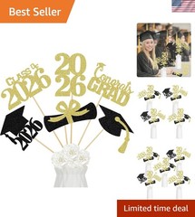 Stylish 24-Piece Gold Glitter Table Centerpieces for Graduation Parties 2026