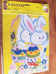 4pc Easter Decorative Cutouts 11″ NOS Vintage 1976 Amscan Denmark