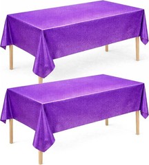Purple Birthday Decorations Laser Purple Tablecloth 2 Pack Party Decor