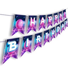 Kpop Birthday Decorations Banner Pink Purple Magical Music Theme Party Decora…