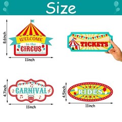 20 Pieces Circus Carnival Party Directional Signs Decor for Welcome for Birth…