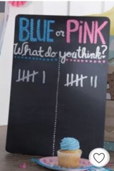 NEW Small Pink & Blue Gender Reveal Balloon Cardboard Box & Sign – Baby Party