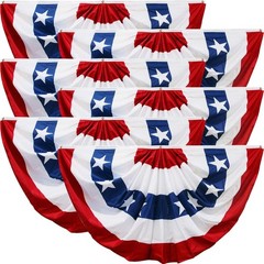 Celebrate with Style: 6 Pack American Flag Bunting 1.5×3 FT for Patriotic Events