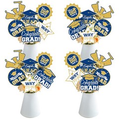 2026 Graduation Party Decorations – 24 Pcs Class of 2026 Congrats Blue Gold
