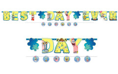 Spongebob Birthday Party Decorations Banner 12Pcs Swirls Patrick Squidward Crabs