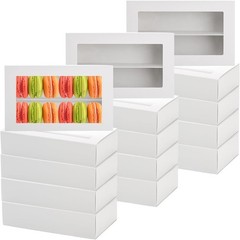 Dicunoy 30 Pack Macaron Boxes for 12, Gift Box, White Bakery