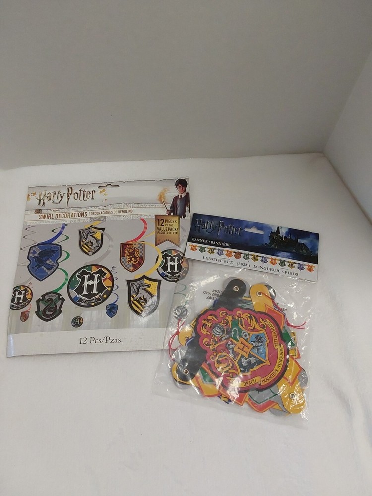 Harry Potter Birthday Party Decorations 6 Ft. Banner & 12 Pc Swirl Decorations