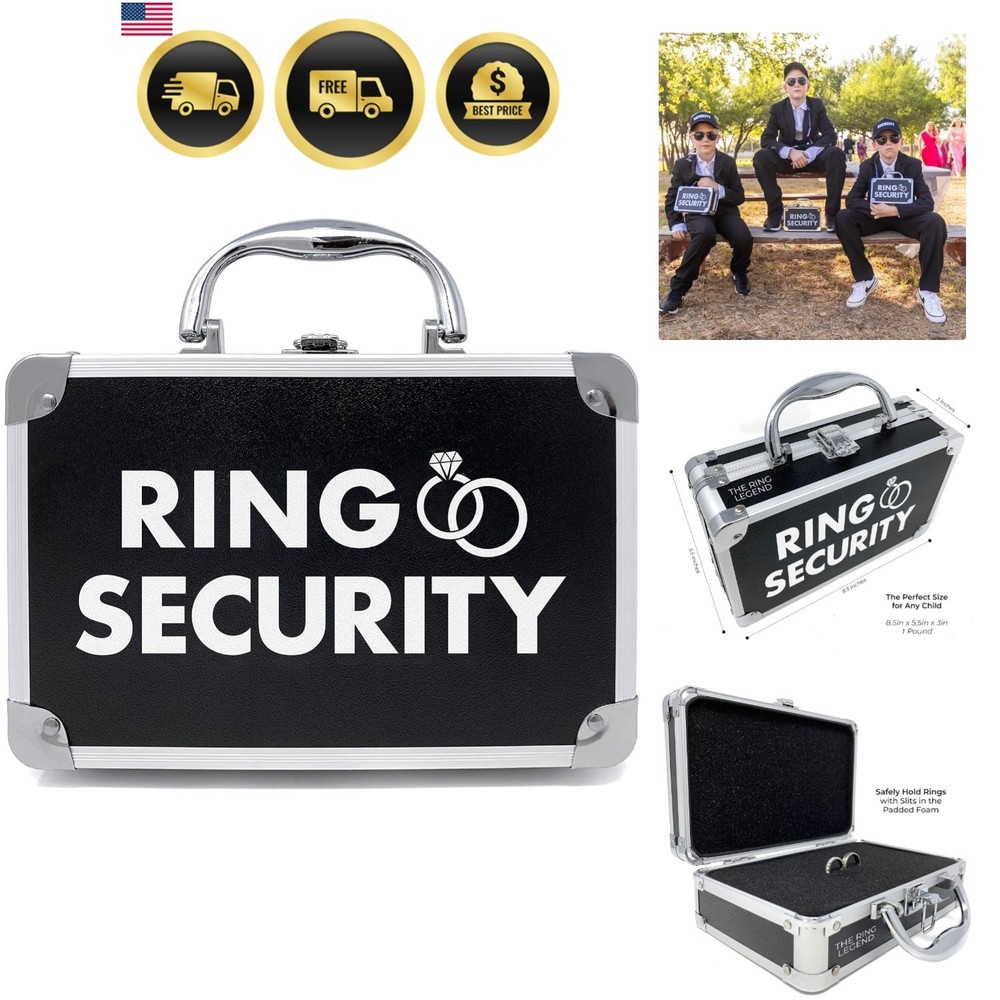 Ring Security Ring Bearer Briefcase with Padded Slits to Hold Rings – Ring Be…