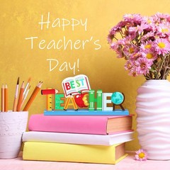 4 Pack Teacher Appreciation Table Centerpieces, Wooden Teacher Appreciation W…