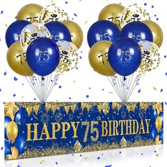 75th Birthday Decorations for Men Women Blue and Gold – Navy Blue Gold Party …