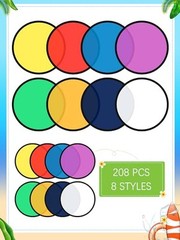 Foldable Flying Disc Fans Set Beach Flying Disc for Party 208 Assorted Color
