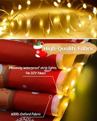 Merry Christmas Decorations Banners Outdoor Red Hanging Cookie Pattern Banne…