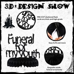 8 Pack Death To My 20s RIP 20s Gothic 30th Birthday Centerpieces Black Set