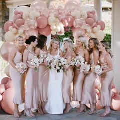 Dusty Pink Balloon Arch Kit,Double Pearl White Balloon Garland Kit for Weddin…