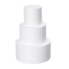 3 Tiers 4″ 6″ 8″ Round Styrofoam Cake Dummies Set 12 Inch Tall White Fake Cak…