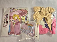 Super Mario Princess Peach Birthday Party Supplies Balloon Banner Cake Toppers