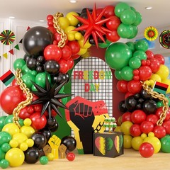 Juneteenth Balloon Garland Arch Kit – Happy Juneteenth Day Decor, Black Red Gree