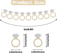 Ring Banner Bachelorette Party Decorations, Pre-Strung Bridal Shower Decorati…