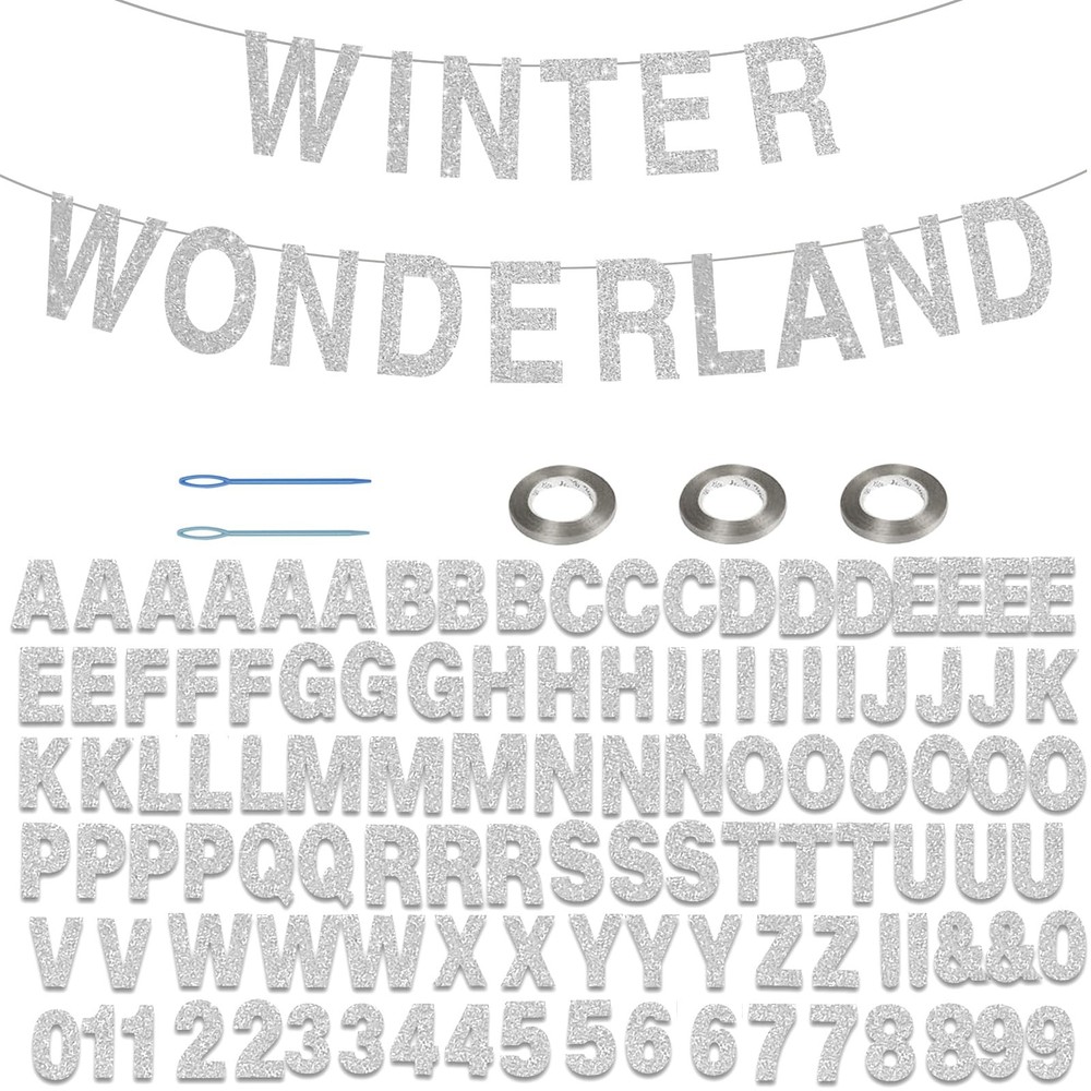 116 Pcs DIY Glitter Custom Banner Kit – Customize with 111 Letters and Numbers