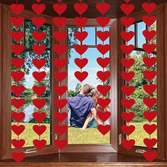 Valentines Day Decorations Red Hearts Felt Garland Indoor Gift