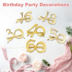 6-Pack Birthday Glasses with Rhinestones, 30th Photo Booth Props [Gold]
