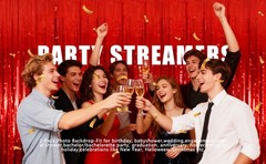 Birthday Party Streamer Backdrop Decorations-Glossy Foil,Brightly Colored, for