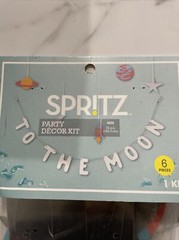 Spritz To The Moon 6pc Party Banner Ceiling Decor Celestial Planets Stars Moon