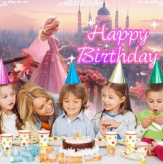 Princess Happy Birthday Backdrop 71×43 Inches – New 👑