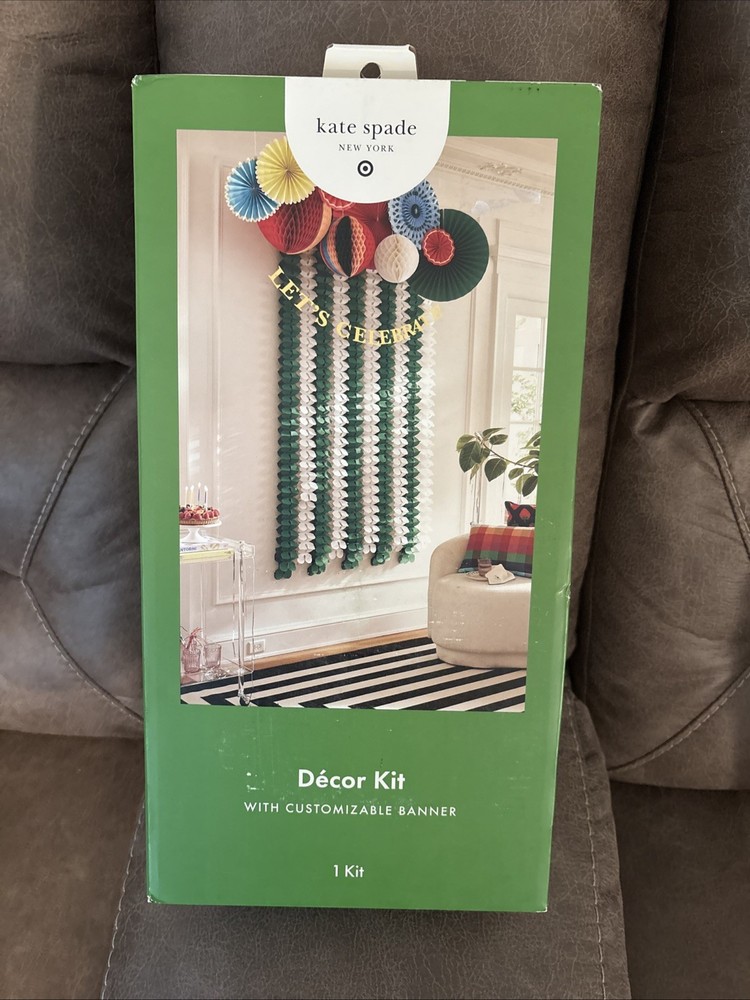 Kate Spade NY x Target Party Décor Kit – Custom Banner, Fans, Honeycombs | NIB