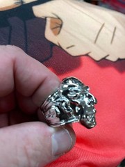 Nosferatu Face Plated Brass Ring – Trick Or Treat Studios Size 11