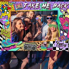 90s Themed Party Decorations for Adults, 1990s Throwback Multi Color