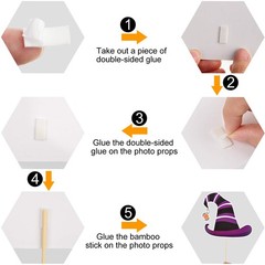 Halloween Photo Booth Props Kit Scary DIY Costumes Props with Wooden Sticks