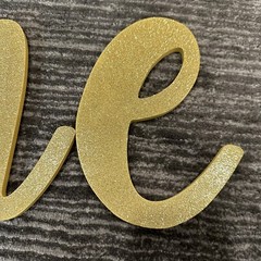 Gold Glitter One Letters Sign for First Birthday 1st Decoration O N E 8” Cursive